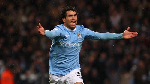A look at some of the most famous, iconic stars to have graced the Premier League. Here, the spotlight is on Argentine forward Carlos Tevez, who enjoyed success with both Manchester clubs.