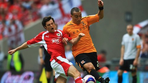 A look back at some classic Football League play-off finals from years gone by. Here, Bristol City take on Hull City at Wembley in the Championship play-off final in 2008.