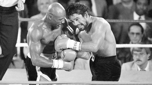 Re-watch a world middleweight title showdown as the formidable defending champion Marvin Hagler defends the gold against Roberto Duran.