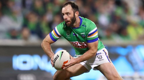 An NRL clash between Ricky Stuart's Canberra Raiders and the table-topping Cronulla Sharks in round eight. Cronulla are riding the wave of a dominant 42-6 victory over the Cowboys. (28.04)