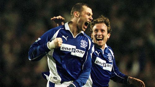 A look at some of the most iconic stars to have graced the Premier League. Here, the spotlight is on powerful former Everton forward Duncan Ferguson.