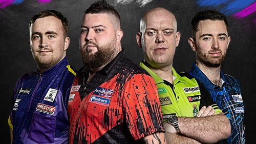 With £275,000 up for grabs, Luke Littler, Luke Humphries, Michael van Gerwen and Michael Smith contest the 2024 BetMGM Premier League Darts play-offs at London's O2 Arena. (23.05)