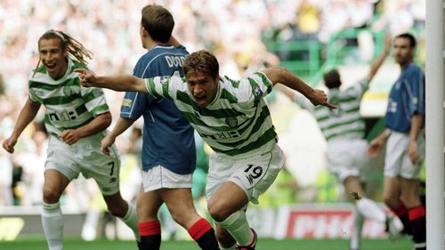 Classic action from the Scottish Premiership. Here, Celtic meet Rangers at Celtic Park in an eight-goal encounter back in the 2000-2001 season.
