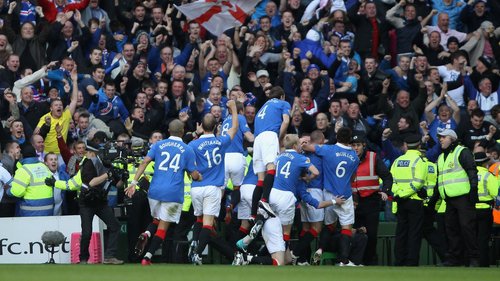 Classic action from the Scottish Premiership. Here, Celtic host Rangers at Celtic Park in the top flight in the 2010-2011 campaign in a match that saw four goals.