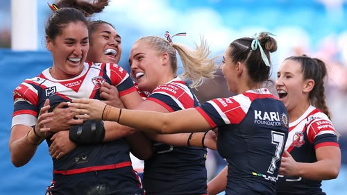 Back at home, the Titans take on the table-topping Roosters in the Telstra Women's Premiership. The hosts dropped points last weekend in their draw with the Bulldogs.