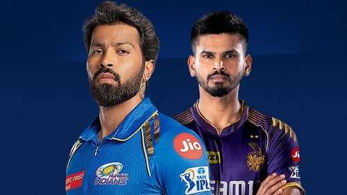 Action from the IPL as Mumbai Indians take on Kolkata Knight Riders. A seven-wicket win over the Capitals last time out kept KKR well in the hunt for a top-two finish this season. (03.05)