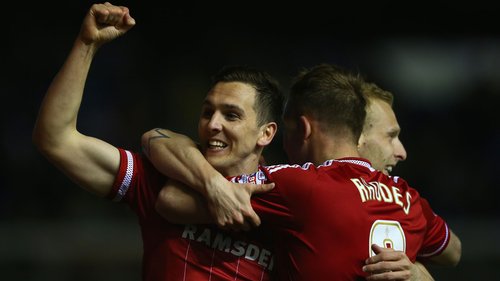 Relive some classic action from the English Football League. Here, Birmingham City take on Middlesbrough at St Andrew's in a four-goal thriller in the 2015-16 season.