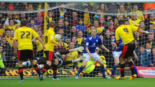 A chance to relive a classic clash from the English Football League. Here, Watford meet Leicester City in the famous second leg of their Championship play-off semi-final in May 2013.