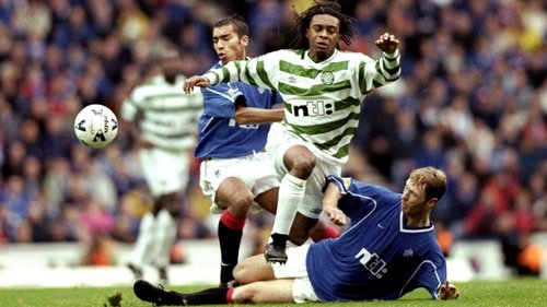 Classic action from the Scottish Premiership. Here, Rangers face Celtic at Ibrox in a six-goal thriller from the top flight back in the 1999-2000 season.